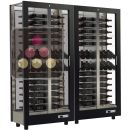 Combiné de 2 vitrines à vin professionnelles multi-usages - 3 cotés vitrés - Habillage magnétique interchangeable ACI-TMR26003M