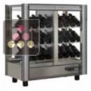 Professional multi-temperature wine display cabinet - 3 glazed sides - Without magnetic cover ACI-TCM110-R290