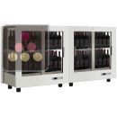 Combination of 2 professional multi-purpose wine display cabinet - 3 glazed sides - Magnetic cover ACI-TCM621V