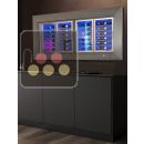 Built-in combination of 2 multi-temperature wine display cabinets - 36cm deep - Horizontal bottles - Flat frame ACI-MDH2400E