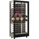 Multi-temperature wine display cabinet for storage and service - 4 glazed sides - Mixed shelves ACI-TCA307H