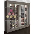 Freestanding combination of 2 modular multi-purpose wine display cabinets - Mixed shelves - 36cm deep ACI-MDH2101L