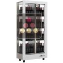 Professional multi-temperature wine display cabinet - 4 glazed sides - Vertical bottles - Wooden cladding ACI-TCR16000VI