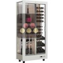 Professional multi-temperature wine display cabinet - 3 glazed sides - Mixed shelves - Wooden cladding ACI-TCA106M