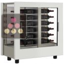 Vitrine à vin multi-températures - Usage professionnel - 3 côtés vitrés - Bouteilles horizontales - Sans habillage ACI-TCA108N-R290