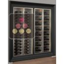 Built-in combination of two professional multi-temperature wine display cabinets - Mixed shelves - Curved frame ACI-PAR2110EM