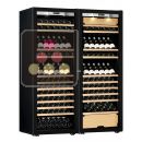 Combiné d'une cave à vin mono-température et d'une cave multi-usages 3 températures - Equipement présentation/coulissant - Porte Full Glass ACI-TRT711FM2