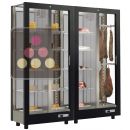Combination of 2 professional refrigerated display cabinets for cheese and cured meat - 3 glazed sides - Magnetic and interchangeable cover ACI-TMR26900