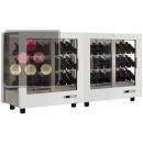 Combination of 2 professional multi-purpose wine display cabinet - 3 glazed sides - Inclined bottles - Magnetic and interchangeable cover ACI-TMR22000P