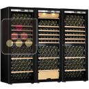 Combiné de 2 caves à vin mono-température et d'une cave multi-usages - 3 températures - Equipement stockage/coulissant Porte Full Glass ACI-TRT811FM2