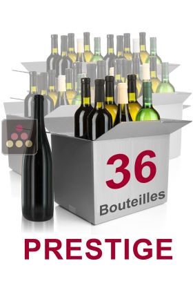 36 bouteilles de vin - Sélection Prestige : vins blancs, vins rouges & Champagne