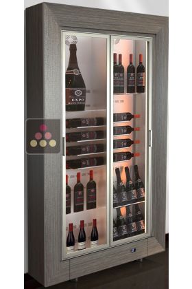 Vitrine à vin multi-usages - P36cm - Équipement mixte horizontales - Cadre droit