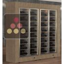Combination of two professional multi-temperature wine display cabinets for central installation - Inclined bottles - Flat frames ACI-PAR2100IP