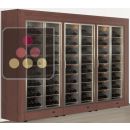 Freestanding combination of 3 professional multi-temperature wine display cabinets - Inclined bottles - Flat frame ACI-PAR3100LP