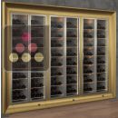 Built-in combination of 3 professional multi-temperature wine display cabinets - Inclined bottles - Curved frame ACI-PAR3110EP