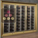 Built-in combination of 3 professional multi-temperature wine display cabinets - Inclined bottles - Curved frame ACI-PAR37001PE