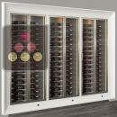 Built-in combination of 3 professional multi-temperature wine display cabinets - Horizontal bottles - Curved frame ACI-PAR3110E
