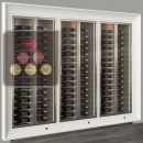 Built-in combination of 3 professional multi-temperature wine display cabinets - Horizontal bottles - Curved frame ACI-PAR37002HE