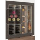 Built-in combination of 2 professional refrigerated display cabinets for wine, cheese and cured meat - Flat frame ACI-PAR27900PE