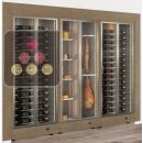 Built-in combination of 3 professional refrigerated display cabinets for wine, cheese and cured meat - Flat frame ACI-PAR3100EFV