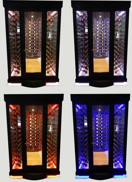 L'éclairage à LED multi-colores RGB permet d'adapter la couleur à votre ambiance. 3 Blancs sont inclus : chaud, naturel et froid. Une télécommande permet de programmer des cycles lumineux, de changer la couleur et de régler la luminosité. 