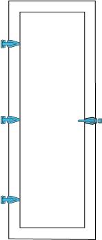 La fermeture des portes s'effectue par un loqueteau et des charnières type 